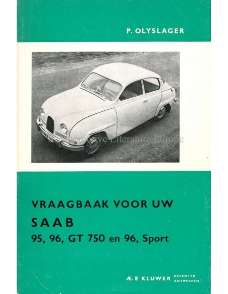 1965 SAAB 95, 96, GT 750 & 96, SPORT REPERATURANLEITUNG NIEDERLÄNDISCH