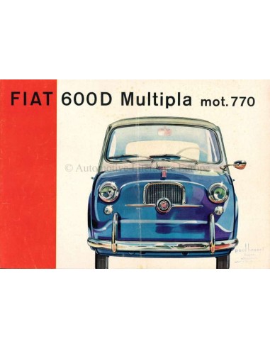 1966 FIAT 600 D MULTIPLA BROCHURE DUITS