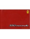 1999 FERRARI 550 MARANELLO INSTRUCTIEBOEKJE EUROPA EDITIE