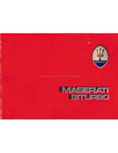 1984 MASERATI BITURBO OWNERS MANUAL ENGLISH (US)