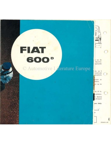 1962 FIAT 600 D BROCHURE NEDERLANDS