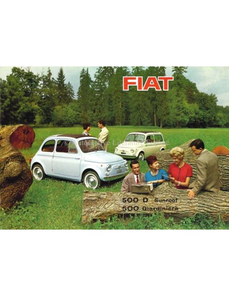 1965 FIAT 500 D SUNROOF & GIARDINIERA BROCHURE NEDERLANDS