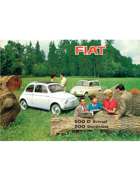 1964 FIAT 500 D SUNROOF & GIARDINIERA BROCHURE NEDERLANDS