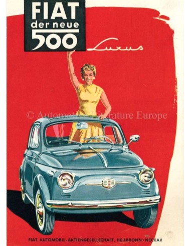 1958 FIAT 500 LUXUS BROCHURE DUITS