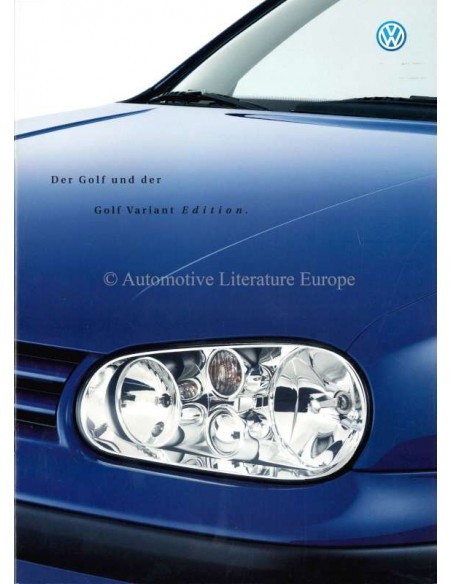 2000 VOLKSWAGEN GOLF / GOLF VARIANT BROCHURE DUITS