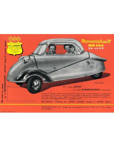 1959 MESSERSCHMITT KR 200 DELUXE PROSPEKT NIEDERLÄNDISCH