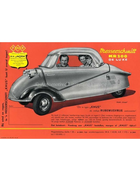 1959 MESSERSCHMITT KR 200 DELUXE PROSPEKT NIEDERLÄNDISCH