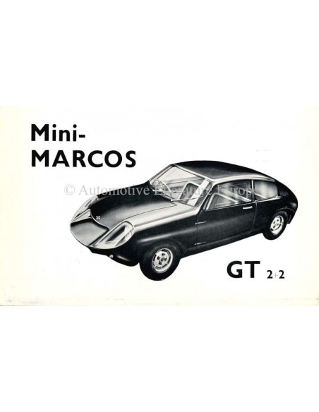 1962 MINI-MARCOS GT 2+2 BROCHURE ENGELS