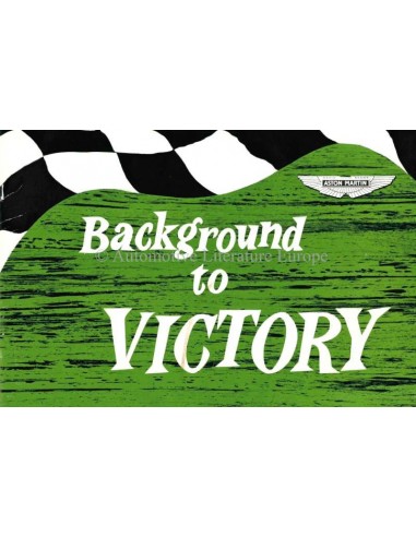 1975 ASTON MARTIN BACKGROUND TO VICTORY PROSPEKT ENGLISCH