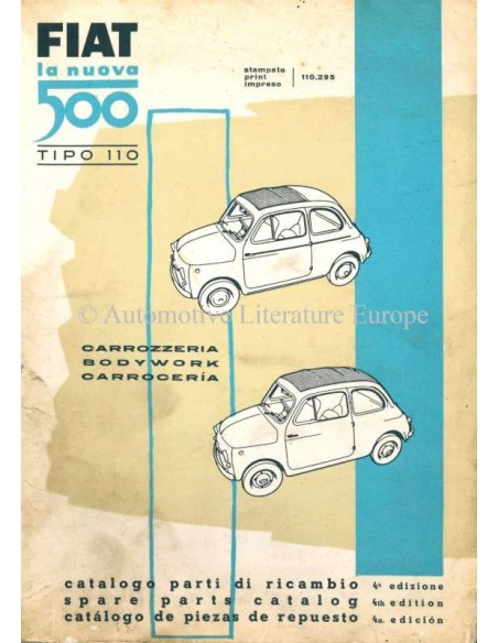 1960 FIAT 500 TIPO 110 SPARE PARTS BODYWORK CATALOG