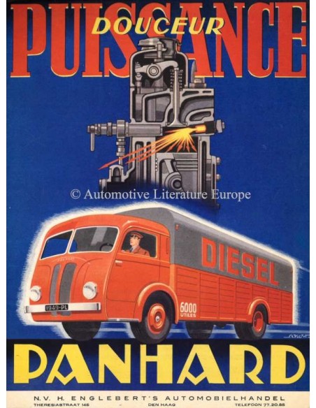 1947 PANHARD TRUCK DIESEL ENGINE BROCHURE DUTCH