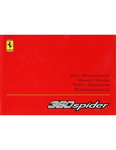 2004 FERRARI 360 SPIDER INSTRUCTIEBOEKJE 1772/02