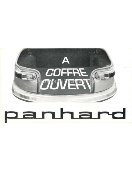 1962 PANHARD PL17 KOFFERRAUM GEÖFFNET PROSPEKT FRANZÖSISCH