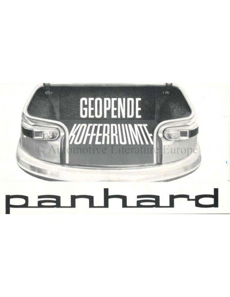 1962 PANHARD PL17 GEOPENDE KOFFERRUIMTE BROCHURE NEDERLANDS