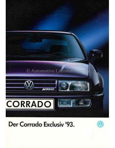 1993 VOLKSWAGEN CORRADO VR6 EXCLUSIV BROCHURE NEDERLANDS