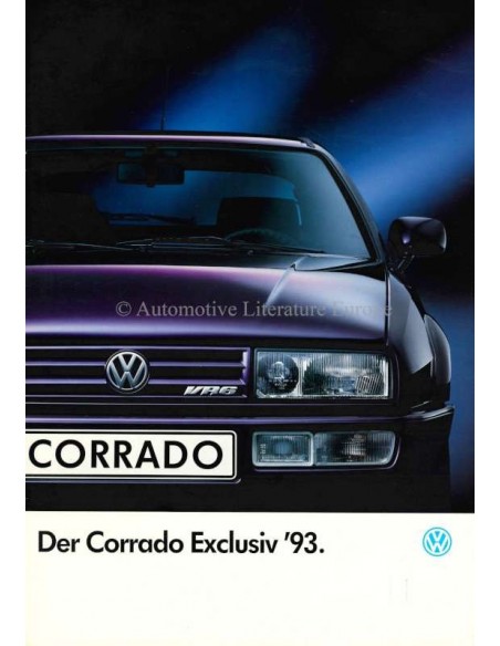 1993 VOLKSWAGEN CORRADO VR6 EXCLUSIV BROCHURE NEDERLANDS