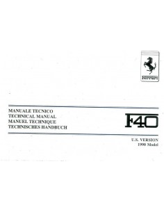 1990 FERRARI F40 INSTRUCTIEBOEKJE USA 606/90 2