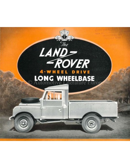 1955 LAND ROVER SERIES 1 4-WHEEL DRIVE LONG WHEELBASE BROCHURE ENGELS