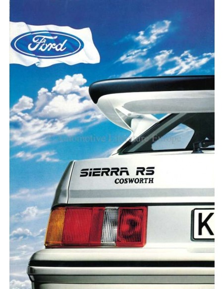 1986 FORD SIERRA RS COSWORTH BROCHURE DUITS