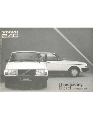 1987 VOLVO 240 DIESEL SUPPLEMENT OWNERS MANUAL HANDBOOK DUTCH