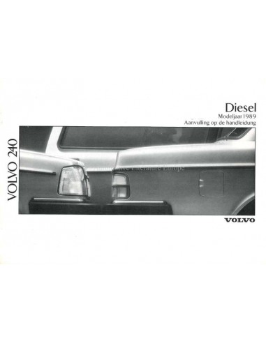 1989 VOLVO 240 DIESEL SUPPLEMENT DUTCH