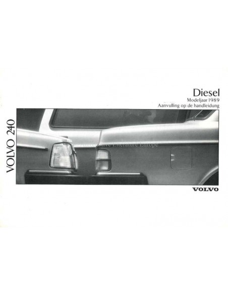 1989 VOLVO 240 DIESEL SUPPLEMENT DUTCH