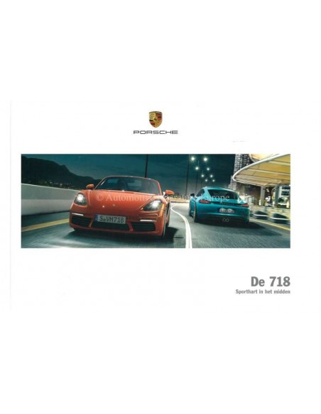 2018 PORSCHE 718 BOXTER & CAYMAN HARDBACK BROCHURE DUTCH