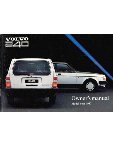 1987 VOLVO 240 OWNERS MANUAL ENGLISH