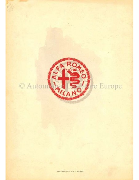 1947 ALFA ROMEO 2500 SPORT & SUPER SPORT PROSPEKT ITALIENISCH