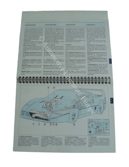 1990 FERRARI F40 INSTRUCTIEBOEKJE 610/90