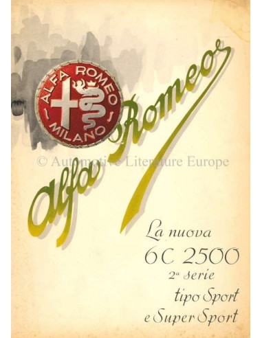 1947 ALFA ROMEO 6C SPORT & SUPER SPORT BROCHURE ITALIAN