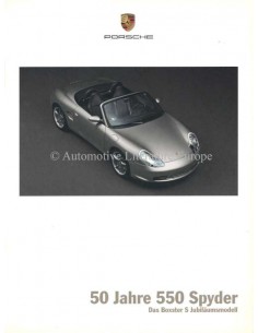 2004 PORSCHE BOXSTER S 50 JAHRE 550 SPYDER PROSPEKT DEUTSCH