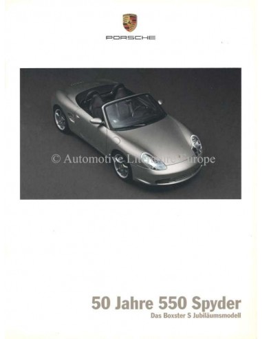 2004 PORSCHE BOXSTER S 50 YEARS 550 SPYDER BROCHURE GERMAN