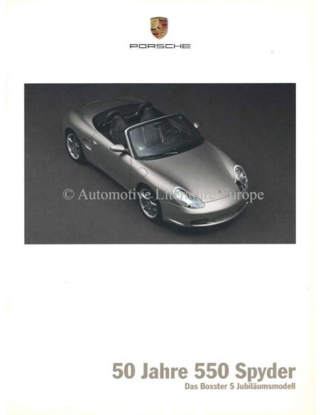 2004 PORSCHE BOXSTER S 50 YEARS 550 SPYDER BROCHURE GERMAN
