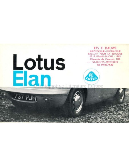 1962 LOTUS ELAN BROCHURE FRENCH