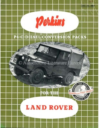1960 LAND ROVER SERIES I PERKINS DIESEL CONVERSION PACKS PROSPEKT ENGLISCH
