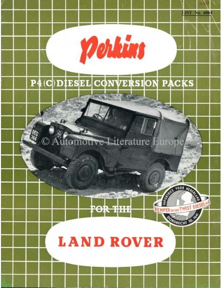 1960 LAND ROVER SERIES I PERKINS DIESEL CONVERSION PACKS BROCHURE ENGLISH