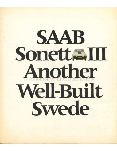 1970 SAAB SONETT PROSPEKT ENGLISCH (USA)