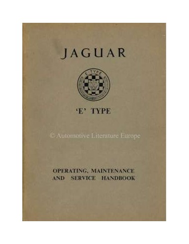 1964 JAGUAR E TYPE 3.8 BETRIEBSANLEITUNG ENGLISCH