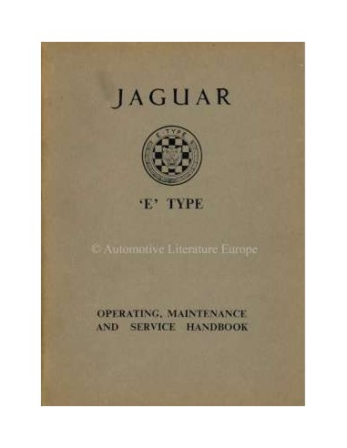 1964 JAGUAR E TYPE 3.8 OWNERS MANUAL ENGLISH