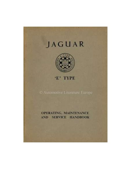 1964 JAGUAR E TYPE 3.8 BETRIEBSANLEITUNG ENGLISCH