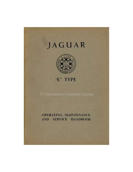 1964 JAGUAR E TYPE 3.8 INSTRUCTIEBOEK ENGELS