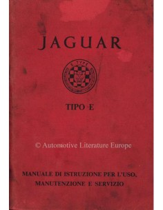 1962 JAGUAR E TYPE 3.8 OWNERS MANUAL ITALIAN