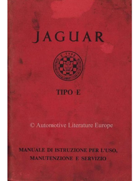 1962 JAGUAR E TYPE 3.8 OWNERS MANUAL ITALIAN