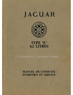 1964 JAGUAR E TYPE 4.2 BETRIEBSANLEITUNG FRANZÖSISCH