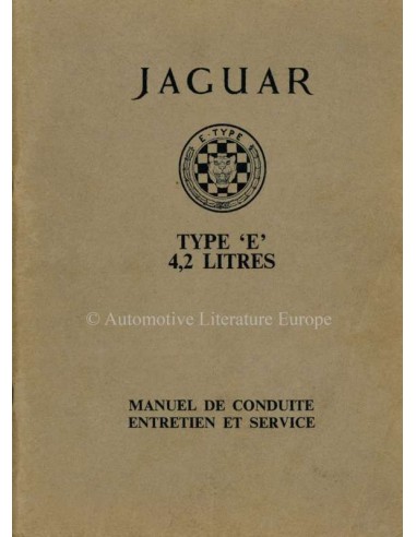 1964 JAGUAR E TYPE 4.2 OWNERS MANUAL FRENCH