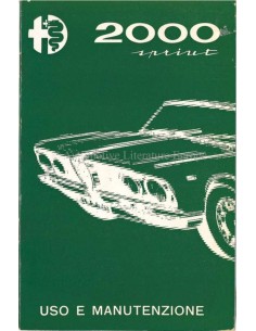 1961 ALFA ROMEO 2000  SPRINT OWNERS MANUAL ITALIAN