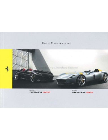 2019 FERRARI SP1 & SP2 OWNERS MANUAL ITALIAN