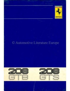 1980 FERRARI 208 GTB & GTS INSTRUCTIEBOEKJE 188/80