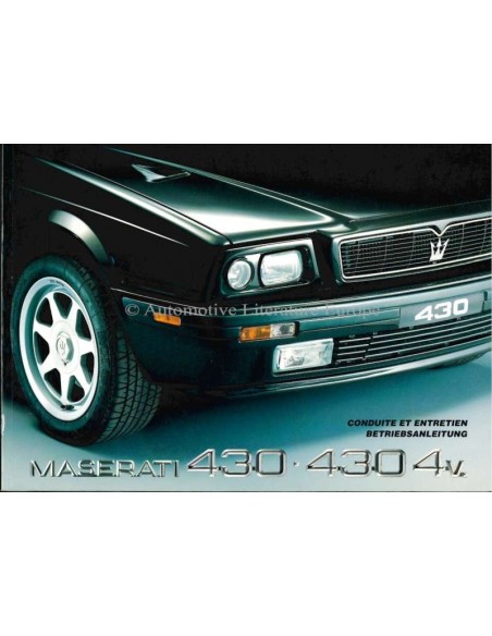 1992 MASERATI 430 OWNERS MANUAL FRENCH GERMAN